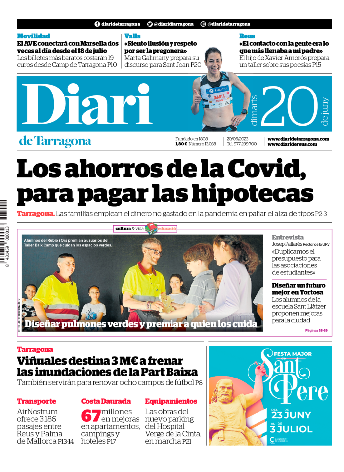 Portada Del Diari Del Martes De Junio De