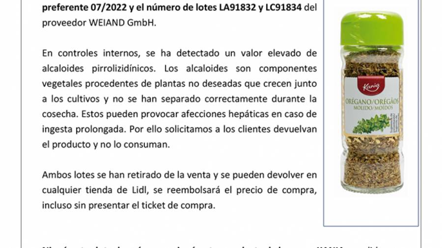 Alerta Alimentaria En Lidl Piden A Los Clientes Que Devuelvan