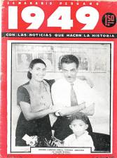 Portada del ‘Semanario Peruano’, amb Maria Roqué, Genaro Carnero-Checa i el fill Genaro Carnero Roqué.