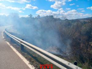 El incendio del 26 de marzo se inició a pie de carretera.