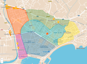 Mapa de los sectores de aparcamiento regulado en Tarragona. Foto: Cedida