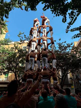 El 7d8 que van descarregar, per primer cop enguany, els Xiquets de Reus durant el mes de juliol. Foto: Cedida