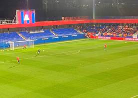 La afición del Nàstic de Tarragona en el Johan Cruyff. Foto: J. M. R.