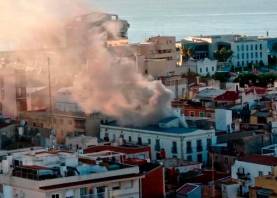 La columna de humo era visible desde varios puntos de la ciudad. Imagen del pasado 6 de noviembre de 2023. foto: @rosatgn