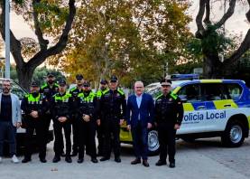 Parte de la expedición de la Policía Local que partirá hacia Valencia. Foto: Cedida