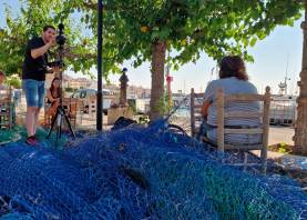 Grabación 360º del oficio de las remendadores, para la ruta inmersiva. Foto: Patronat de Turisme de Cambrils