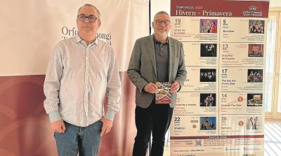 El concejal Salvador Ferré (derecha) y el técnico Felicià Cañellas, durante la presentación. Foto: Cedida