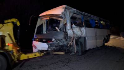 Estado del autobús después del accidente. Foto: ACN