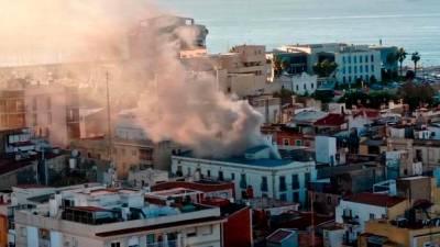 La columna de humo era visible desde varios puntos de la ciudad. Imagen del pasado 6 de noviembre de 2023. foto: @rosatgn