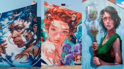 ‘Reina del mar’, de l’artista Filite; ‘Under the sea’, d’Asem i Manz; i ‘The Messenger’, d’Uri KHTR, entre els tres millors murals del món. Foto: Cedida