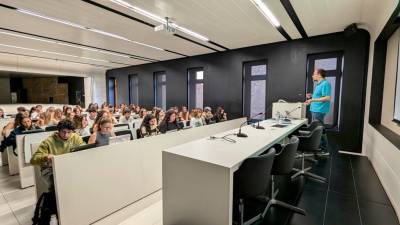 Una de les classes de psicologia d’aquest dilluns a l’edifici del Seminari. Foto: URV