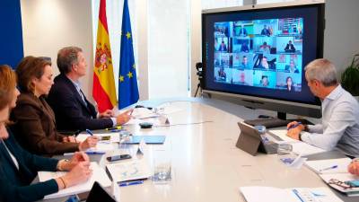 La reunión telemática del Partido Popular de este viernes. Foto: ACN