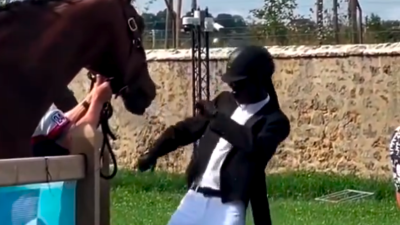 El rapero Snoop Dogg baila para un caballo en los Juegos Olímpicos de París. Twitter @Number10cat