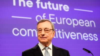 Mario Draghi, durante la presentación del informe ‘El futuro de la competitividad europea’. Foto: EFE