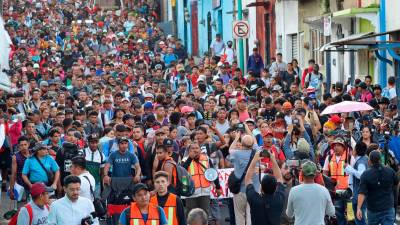 Miles de migrantes salen en caravana desde sur de México el día de las elecciones de Estados Unidos. Foto: EFE