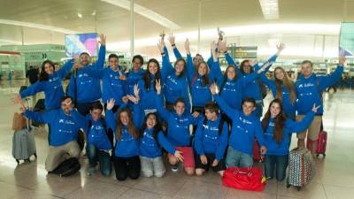 Els equips catalans abans d´agafar l´avió amb destinació a San Francisco. Foto: CaixaBank