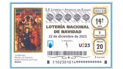 ‘La Natividad’ del Maestro de Sopetrán ilustra los décimos de este 2023. Foto: Loterías y apuestas del Estado