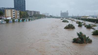 El río Francolí, en un día de fuertes lluvias en Tarragona en 2022. Foto: Pere Ferré