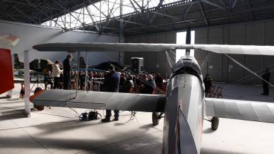 L’Hangar dels Russos, construït a l’aeròdrom de Reus per enginyers soviètics el 1937 i recuperat i museïtzat per l’Aeroclub. FOTO: PERE FERRÉ/DT