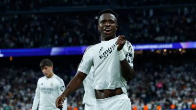 Imagen de Vinicius Jr, durante un partido con el Real Madrid. Foto: EFE