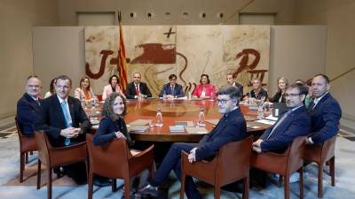 Primera reunió de Salvador Illa amb els conselleres. Foto: EFE