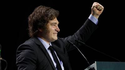 Javier Milei, en el acto celebrado este fin de semana en España. Foto: EFE