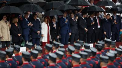 La parada militar del Día de la Fiesta Naciona ha comenzado pasadas las 11:00 horas en la Plaza de Neptuno de Madrid. Foto: EFE