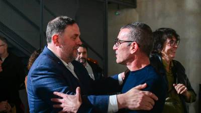 Los candidatos de Militància Decidim y Nova Esquerra, Oriol Junqueras y Xavier Godàs. Foto: ACN