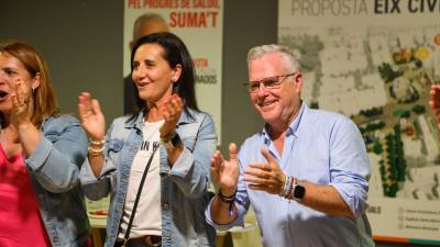 Pere Granados, celebrando los resultados de los comicios del sábado. foto: Alba Mariné