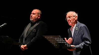 Luis Santana y Emilio Gutiérrez Caba en el Teatre Fortuny. Foto: Alfredo Gonzalez