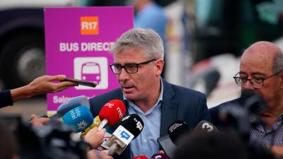 Rueda de prensa del director de Rodalies, Antonio Carmona, en Sant Vicenç de Calders. Foto: ACN