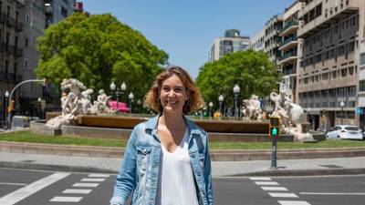 Jéssica Albiach, ayer al mediodía, en la Rambla Nova antes de la entrevista con el ‘Diari’. foto: àngel Ullate