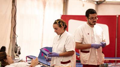 Campaña de donación de sangre, el pasado mes de junio, en Barcelona.