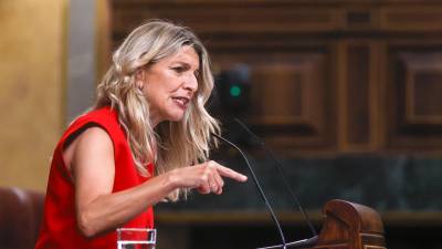 Yolanda Díaz, durante la sesión de control al Ejecutivo este miércoles en el Congreso. Foto: EFE