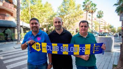 La cúpula del Salou FS: Carlos Borrallo, director deportivo; Pedro Reyes, vicepresidente; y Sergi Cabré, técnico del primer equipo. foto: MARC BOSCH