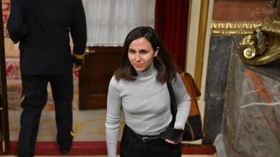 La líder de Podemos, Ione Belarra, durante el pleno del Congreso de los Diputados este jueves en Madrid. Foto: EFE