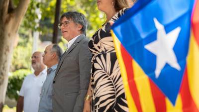 Imagen de Puigdemont en un acto de campaña. Foto: EFE