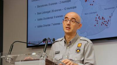 Sergio Delgado, subdirector de Programas en Protecció Civil, durante la rueda de prensa de presentación del simulacro. FOTO: ACN