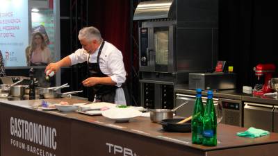 El chef Nandu Jubany cocinó en el Gastronomic Forum Barcelona para dar a probar sus emblemáticas recetas. Foto: S.F.