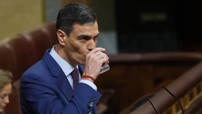 El presidente del Gobierno, Pedro Sánchez, durante su comparecencia este miércoles en el Congreso para informar de la gestión de la dana, en un pleno con el que se cierra la ronda de explicaciones que los miembros del Ejecutivo han ofrecido en la Cámara Baja sobre la catástrofe. Foto: EFE