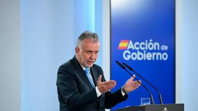 El ministro de Política Territorial y Memoria Democrática, Ángel Víctor Torre, durante la rueda de prensa ofrecida este miércoles en Moncloa para informar de lo abordado hoy en la segunda reunión del Comité de crisis para el seguimiento de los efectos de la DANA. Foto: EFE