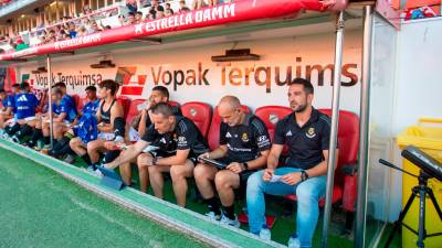 Dani Vidal, en el banquillo del Nou Estadi en la anterior jornada. FOTO: MARC BOSCH