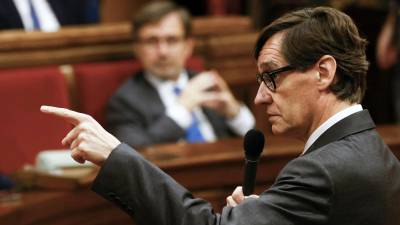 El presidente de la Generalitat, Salvador Illa, durante el pleno del Parlament de Catalunya de esta semana. Foto: EFE