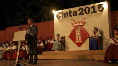 El pregoner de la Cinta 2015, José Luis Mora, ahir a la tarda. Foto:A. CARALT