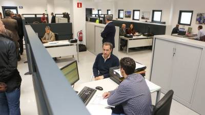 Espacio de oficinas en la nueva sede de Sorigué en el polígono industrial Riu Clar de Tarragona. Foto: Alba Mariné