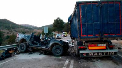 El accidente mortal de la N-420, en Riudecols, el último de 2024 en la provincia de Tarragona. Foto: ACN