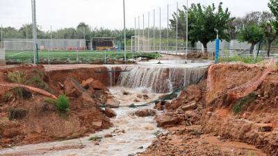 Imagen de un temporla de lluvias intensas en Salou. Foto: Alba Mariné