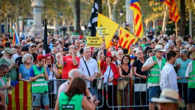 Imatge dels asistents a l’acte al passeig Lluís Companys de Barcelona. Foto: ACN