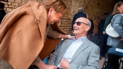 Antoni Pujol con su mujer, Gloria Malé, antes de la entrega del premio. Foto: Marc Bosch