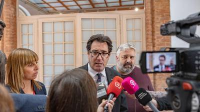 Jaume Baró, secretario de Empresa i Competitivitat, a la salida de la reunión del Òrgan de Govern del Fons de Transició Nuclear celebrada en Reus. Foto: Àngel Ullate